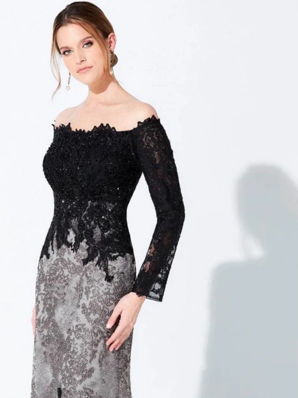 Ivonne D 220D30 - Straight Across Embroidered Mother of the Bride Dress